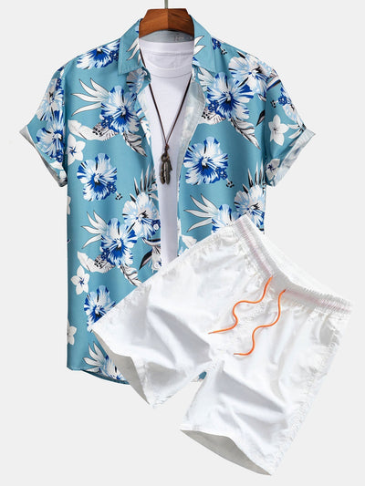 Set met tropische bloemenprint