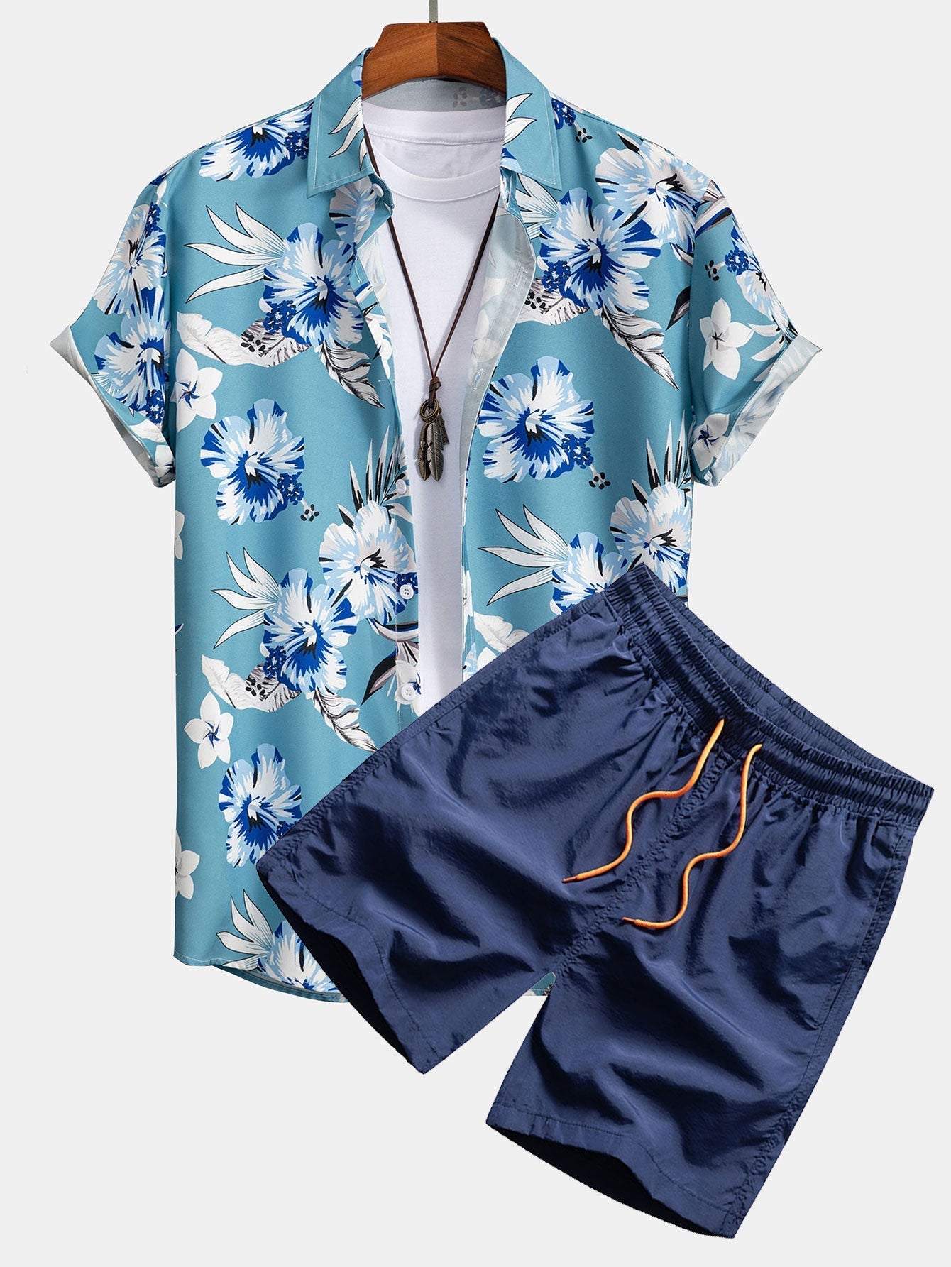 Set met tropische bloemenprint