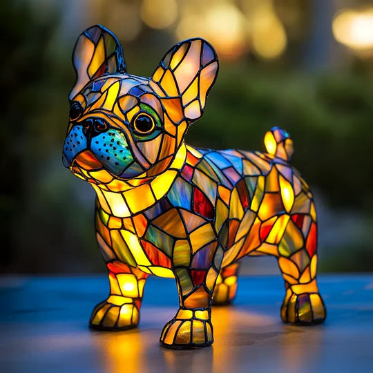 Oplichtende hond – handgemaakte lamp die harten laat stralen