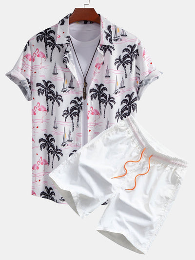 Palmboom Flamingo Print Set