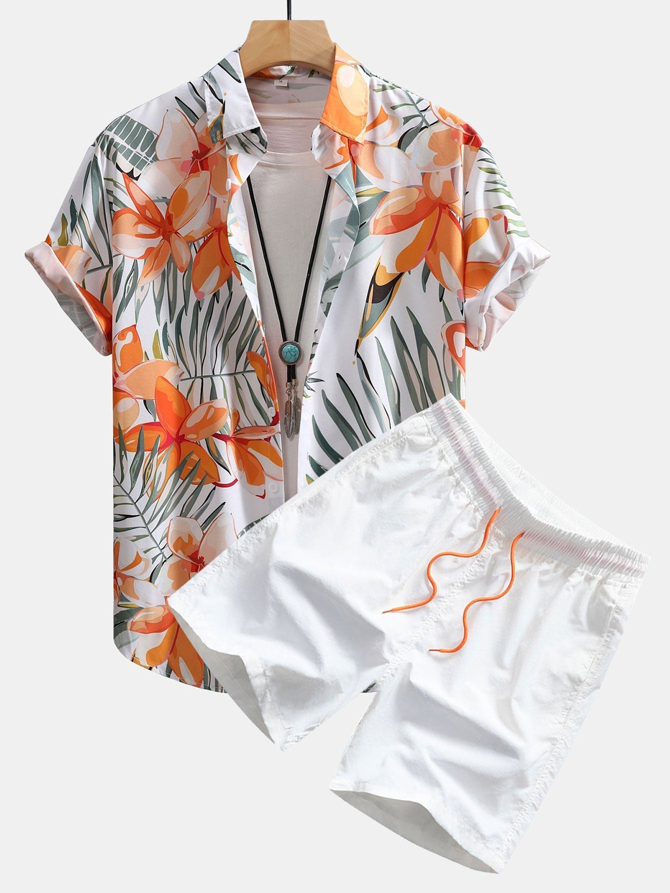 Set met bloemenplantenprint
