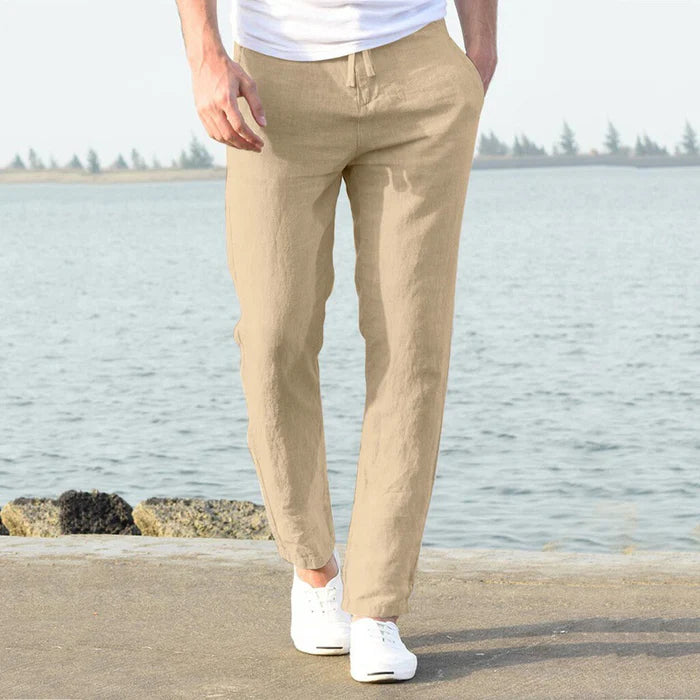 Heren linnen zomer vrijetijdsbroek