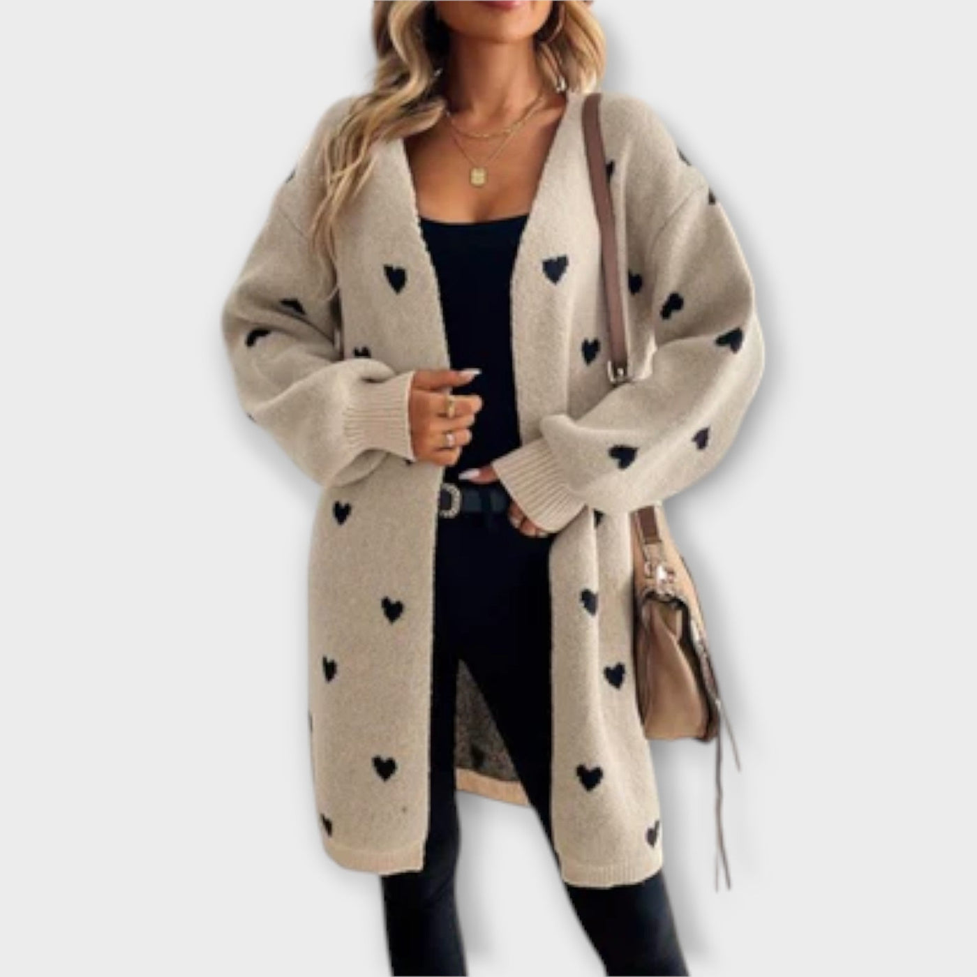 Cardigan met Hartpatroon