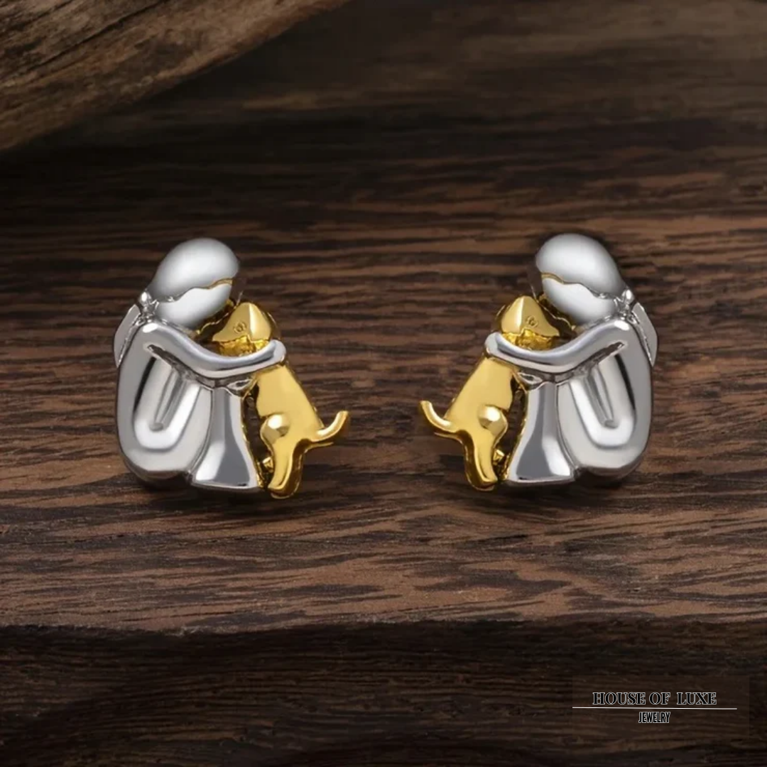 ZILVER EN GOUD TWEEKLEURIGE KNUFFEL OORBELLEN