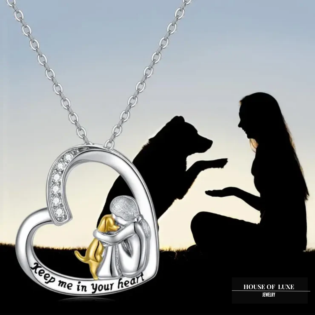 HART HOND ZILVEREN KETTING MET ZIRKONIA