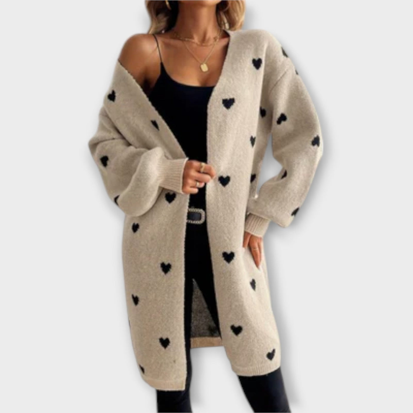 Cardigan met Hartpatroon
