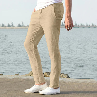 Heren linnen zomer vrijetijdsbroek