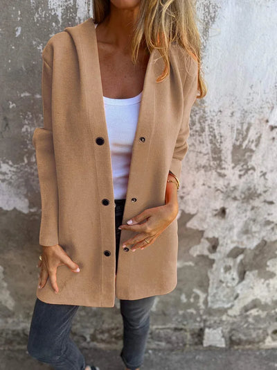 Selena - Casual enkelrijig jack met capuchon