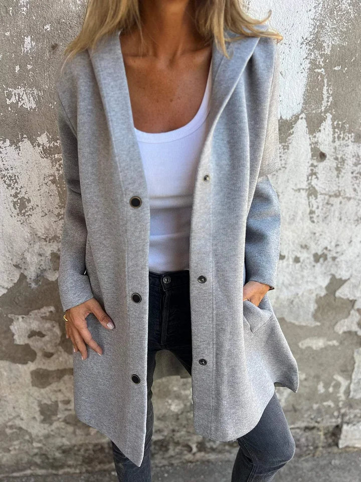 Selena - Casual enkelrijig jack met capuchon