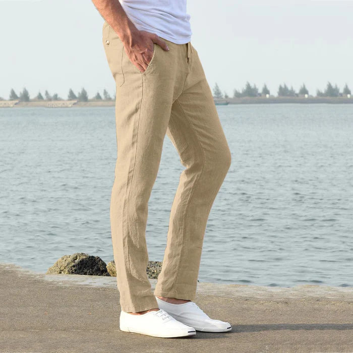 Heren linnen zomer vrijetijdsbroek