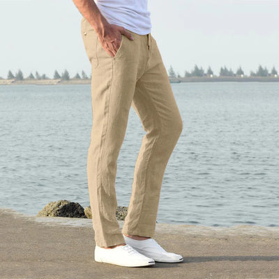 Heren linnen zomer vrijetijdsbroek