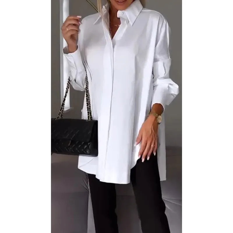 Nina - Elegante Overhemdtop met Lange Mouwen
