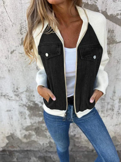 Helena - Casual jack met ritssluiting en V-hals