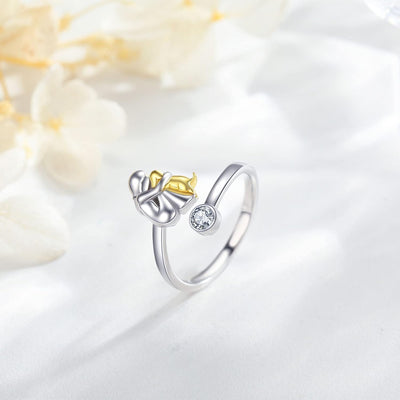 HANDGEMAAKTE ZILVEREN RING MET ZIRKONIA