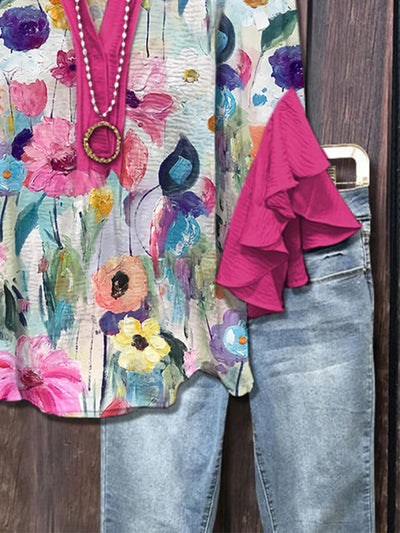Bloomleigh™ | Aquarelbloemen Blouse