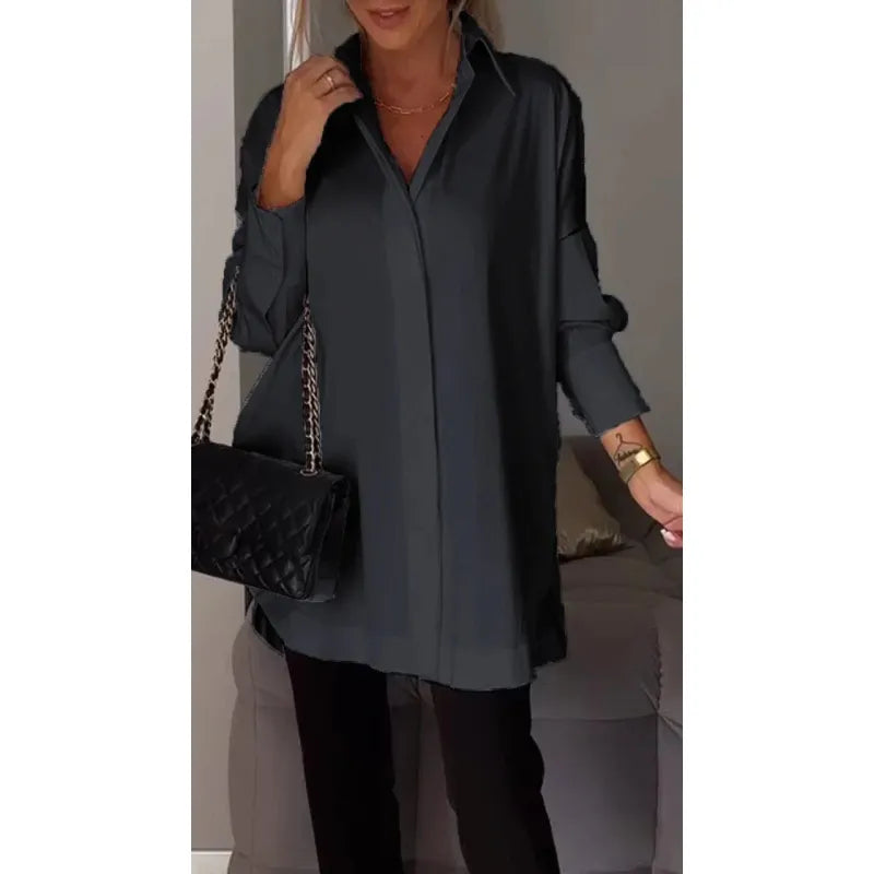 Nina - Elegante Overhemdtop met Lange Mouwen