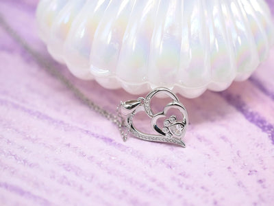 ZIRKONIA ZILVEREN POOT HART KETTING