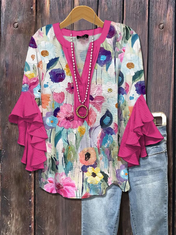 Bloomleigh™ | Aquarelbloemen Blouse