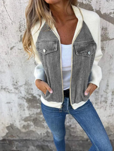 Helena - Casual jack met ritssluiting en V-hals