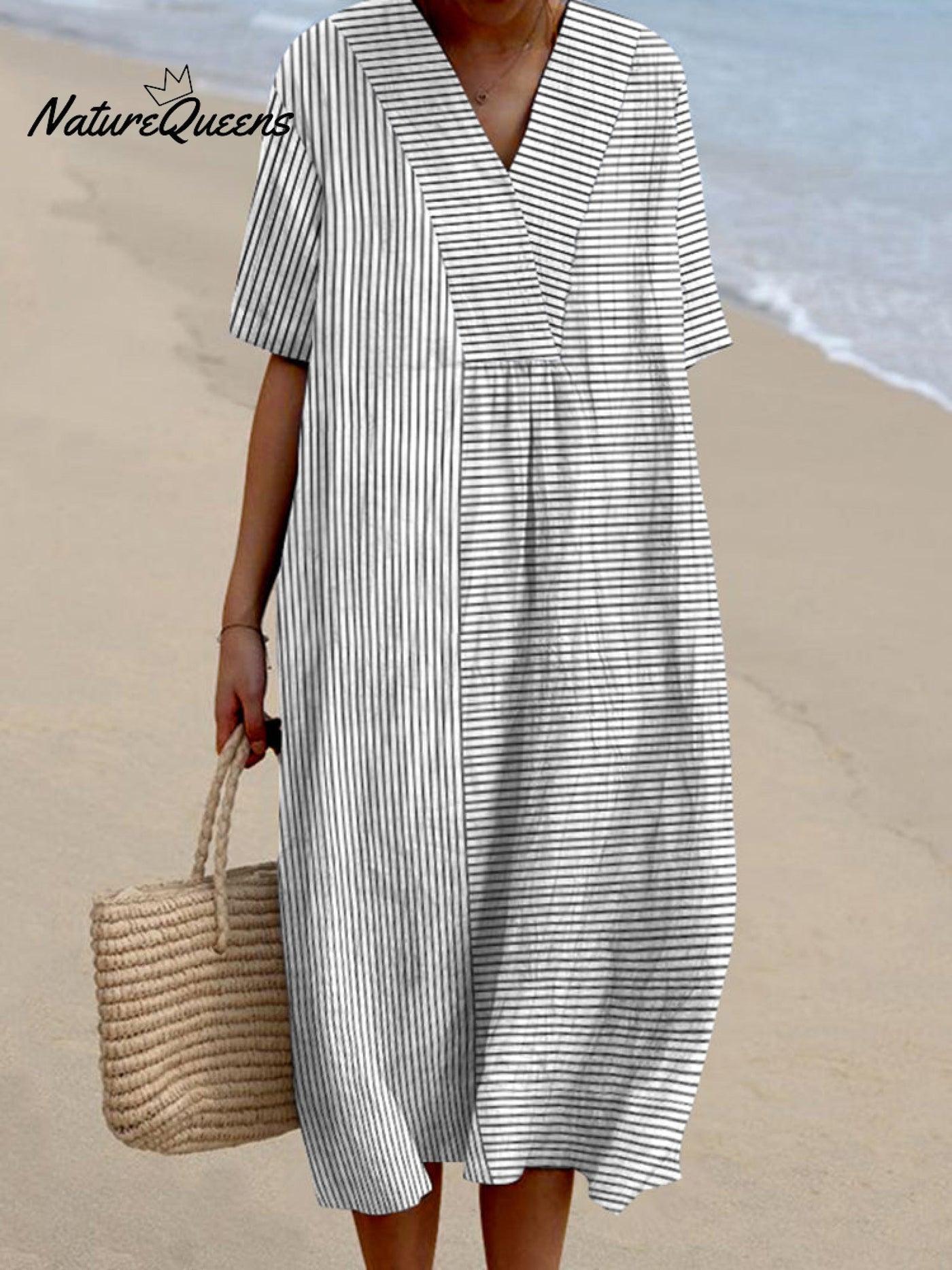Ivy | Modern gestreepte jurk