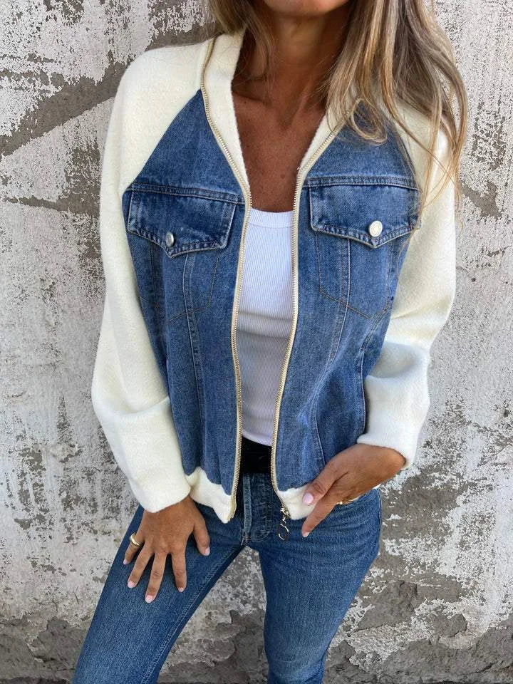 Helena - Casual jack met ritssluiting en V-hals