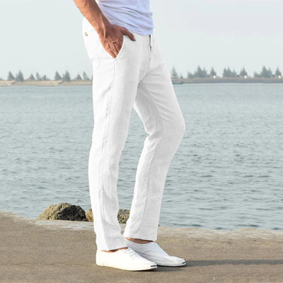 Heren linnen zomer vrijetijdsbroek