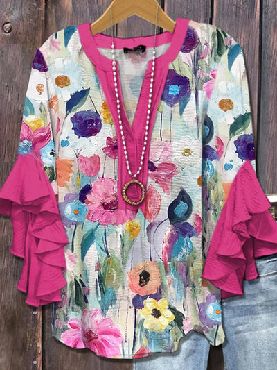 Bloomleigh™ | Aquarelbloemen Blouse