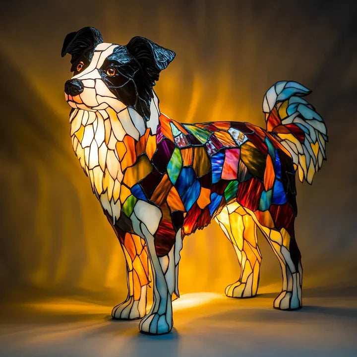 Oplichtende hond – handgemaakte lamp die harten laat stralen