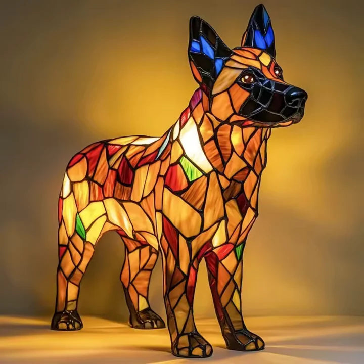 Oplichtende hond – handgemaakte lamp die harten laat stralen