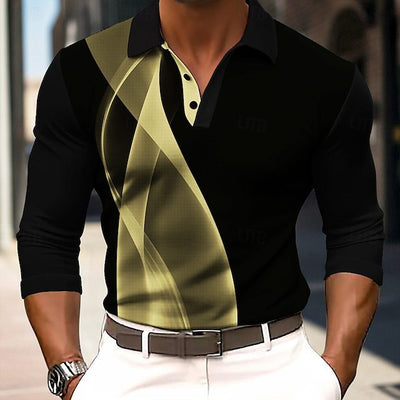 Gestreept wafelpoloshirt voor heren