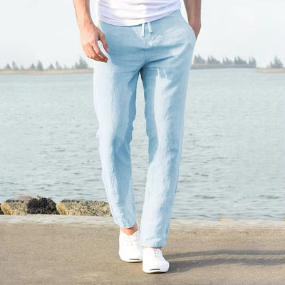 Heren linnen zomer vrijetijdsbroek