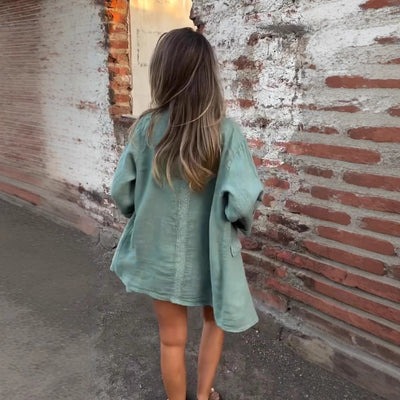 Saskia | Kanten damesvest met jasje-look