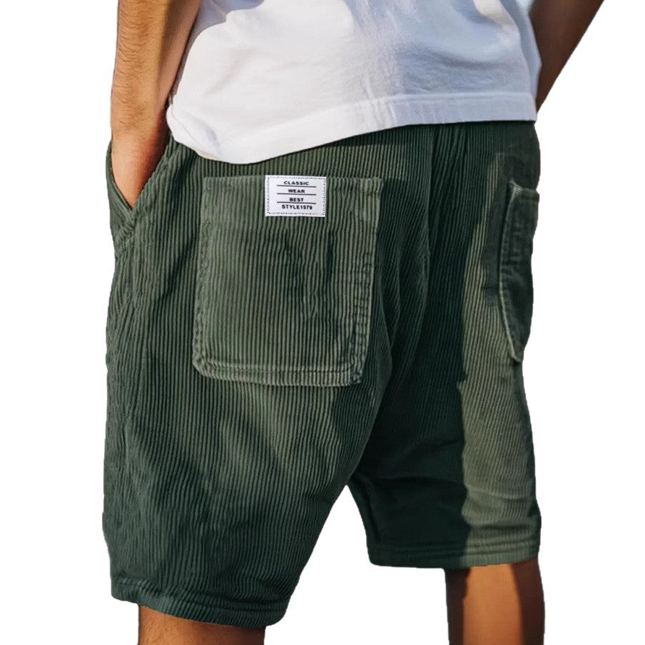 Henry Stijlvolle Ribfluwelen Korte Broek