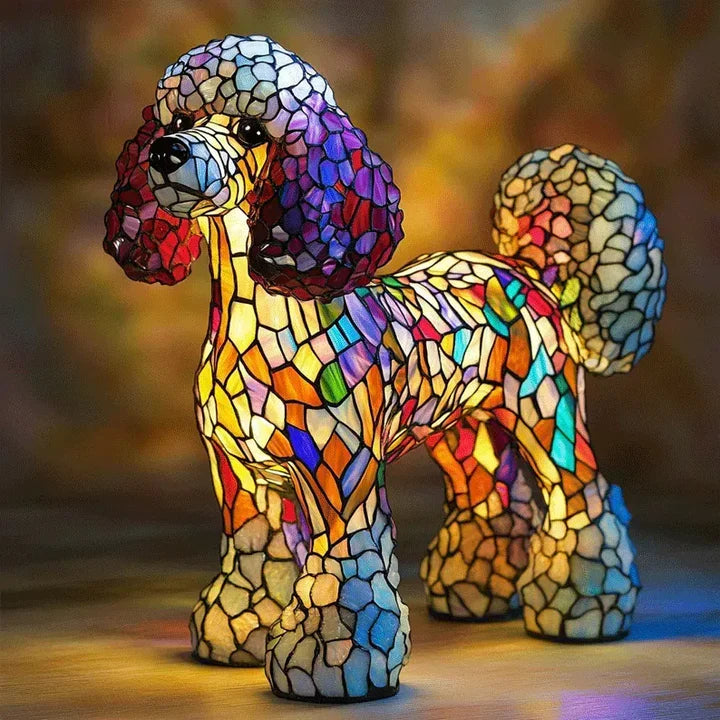 Oplichtende hond – handgemaakte lamp die harten laat stralen