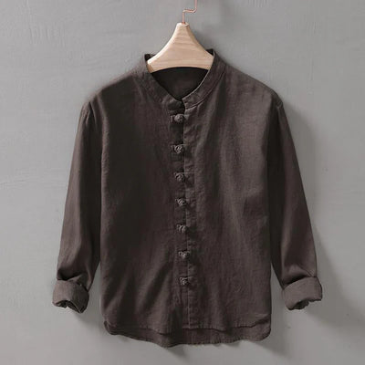 Timo - Mode Retro Stijl Overhemd met Knopen