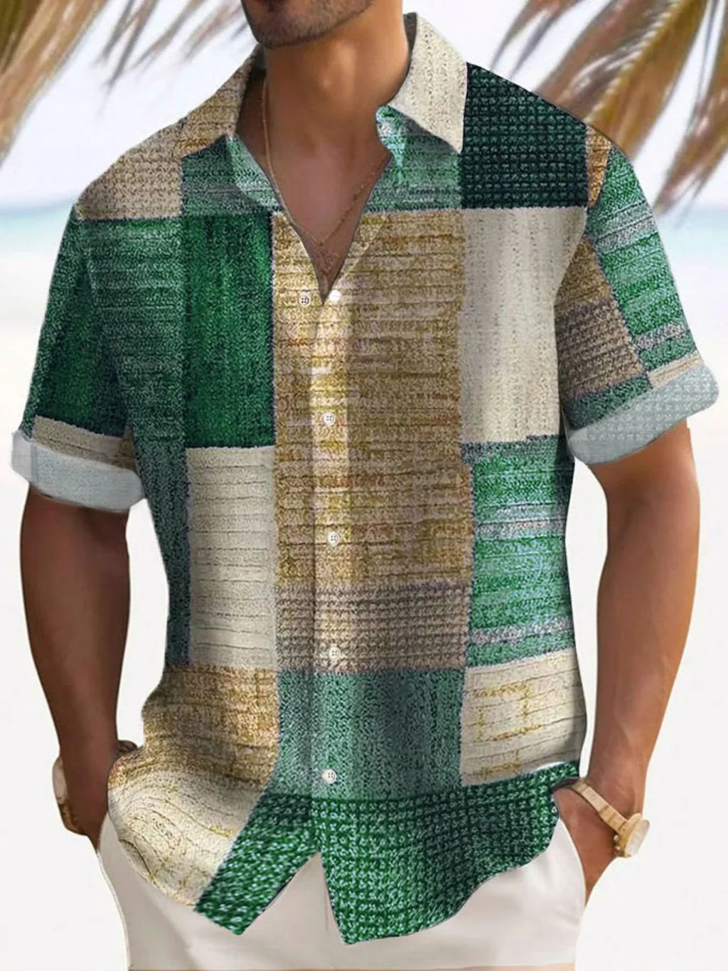 Aaron™ | Luchtig Patchwork Overhemd