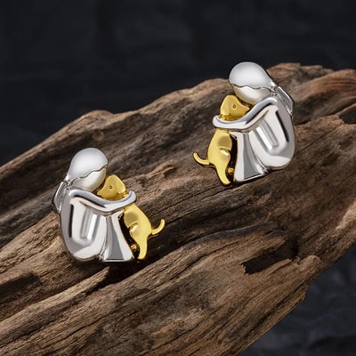 ZILVER EN GOUD TWEEKLEURIGE KNUFFEL OORBELLEN