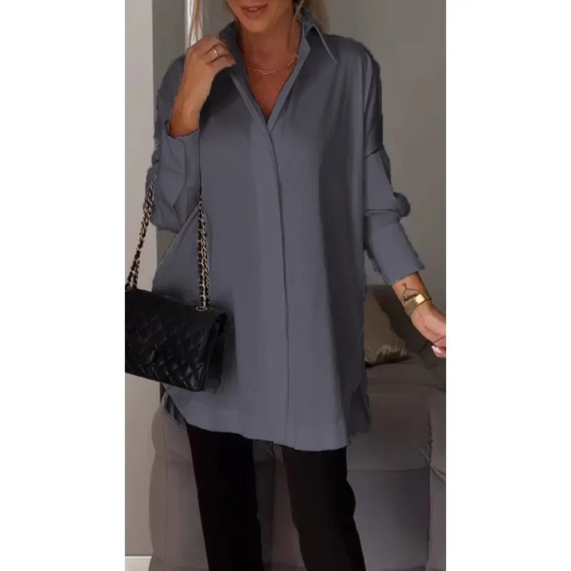 Nina - Elegante Overhemdtop met Lange Mouwen