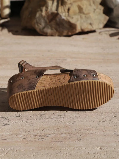 Stijlvolle retro sleehaksandalen met rits