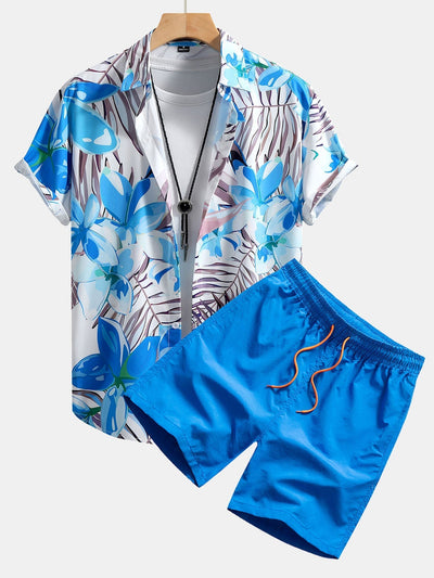 Set met bloemenplantenprint