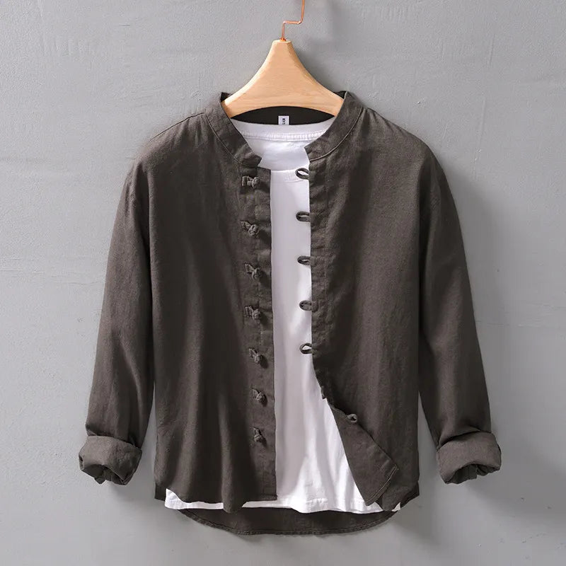 Timo - Mode Retro Stijl Overhemd met Knopen