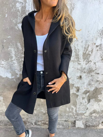 Selena - Casual enkelrijig jack met capuchon