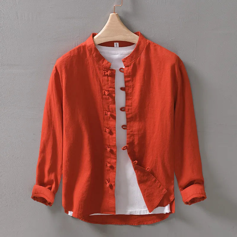 Timo - Mode Retro Stijl Overhemd met Knopen