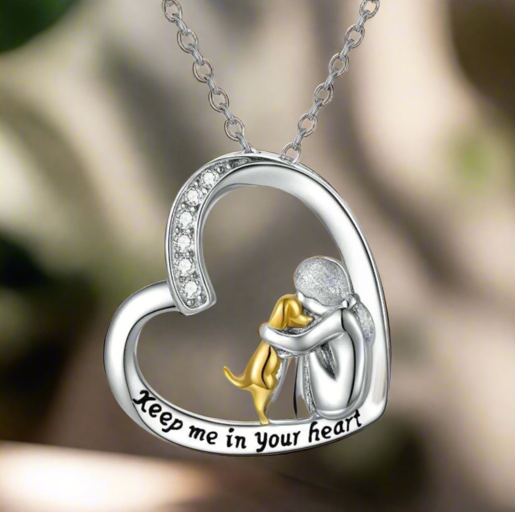 HART HOND ZILVEREN KETTING MET ZIRKONIA