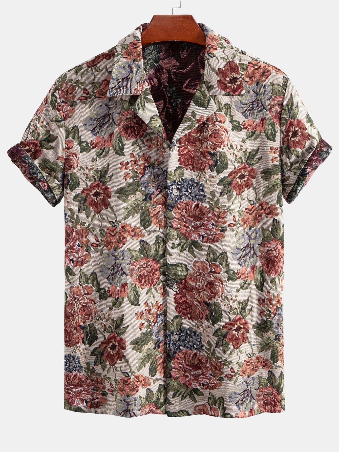 Set met bloemenjacquard