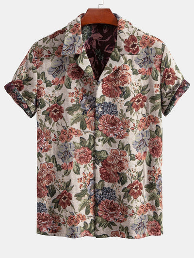 Set met bloemenjacquard