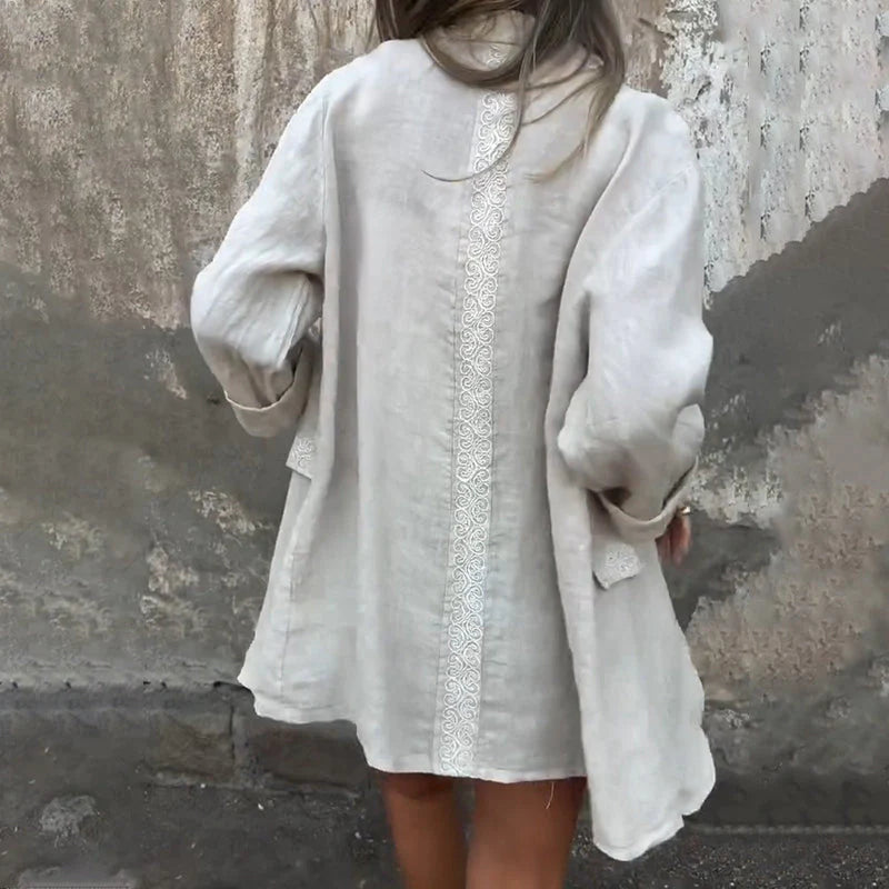 Saskia | Kanten damesvest met jasje-look