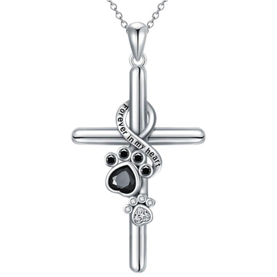ZILVEREN POOT KRUIS KETTING